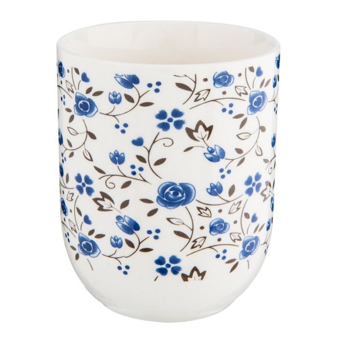 Mug 100 ml Bue White Porcelain Flowers