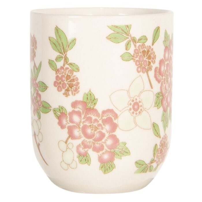 Mug 100 ml Pink Porcelain Flowers round