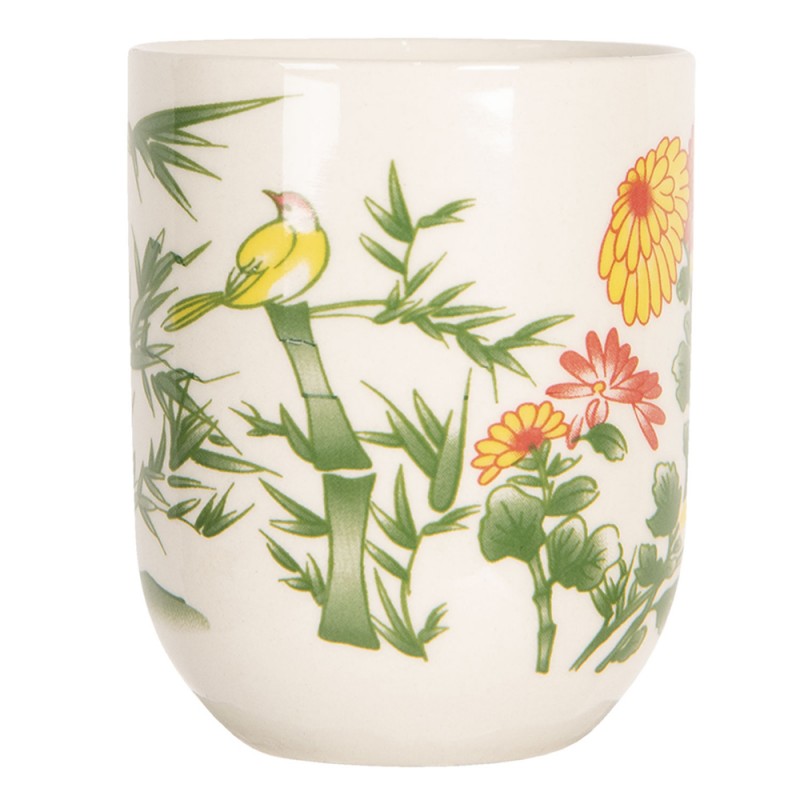 Mug 100 ml Green Yellow Flowers porcelain