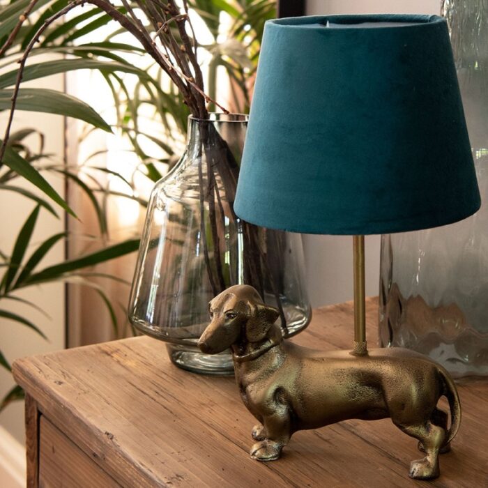 dog table lamp golden color aluminium desk lamp