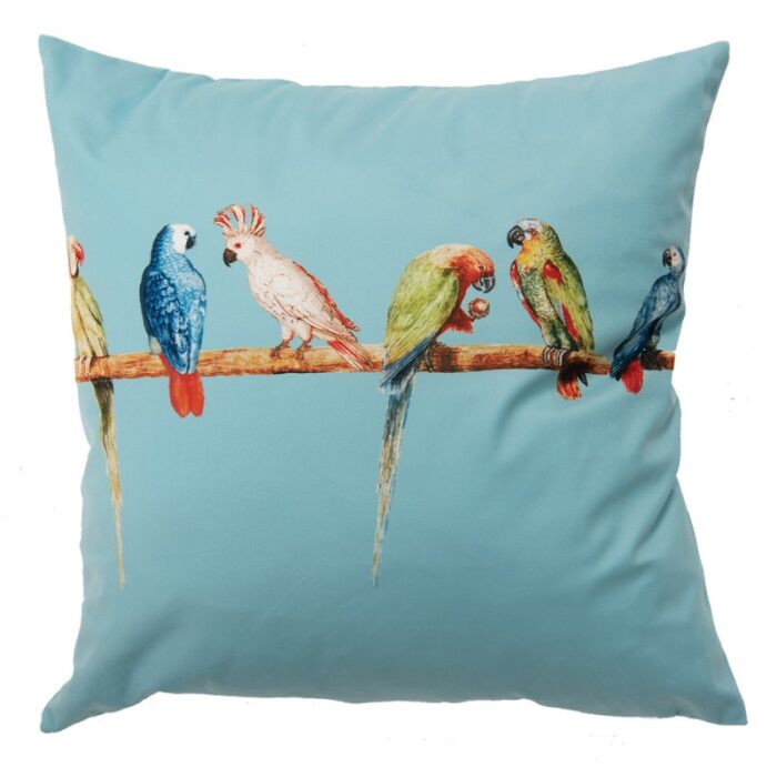 cushion cover turquoise parrot