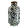 ceramic vase flowers blue green