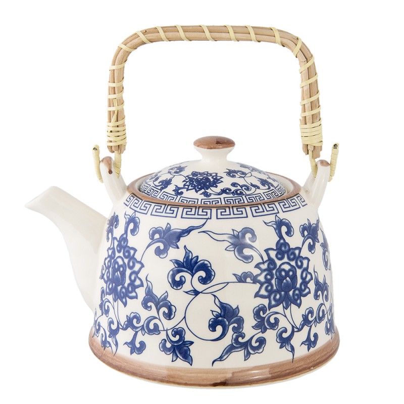 Teapot with infuser 700 ml Blue porcelain Flowers