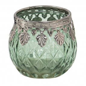 Tealight holder Green glass round