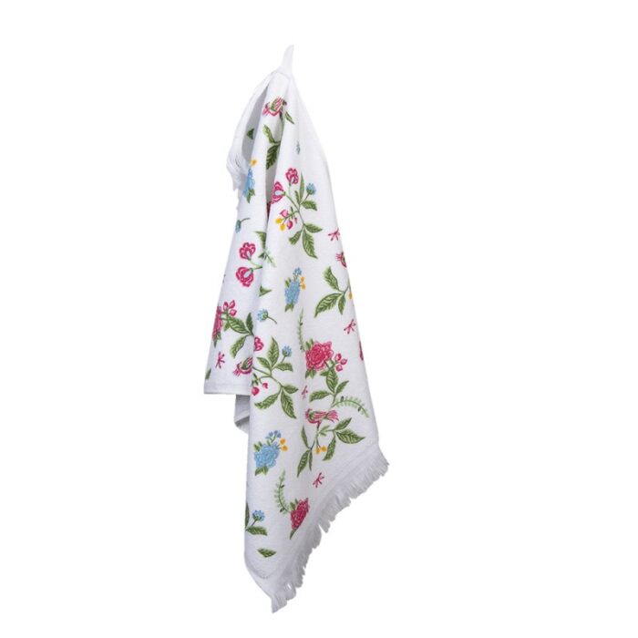 guest-towel-white-green-cotton-flowers-rectangle