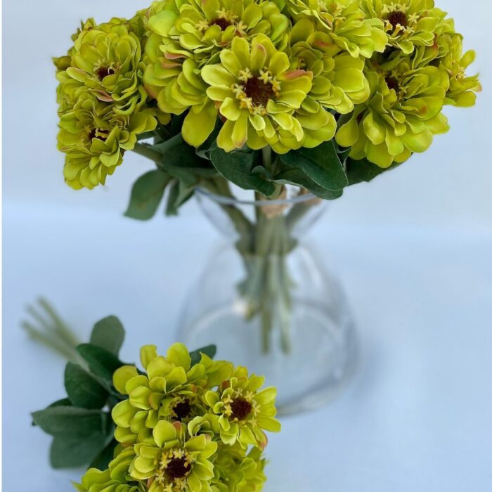 Artificial-bouquet-of-flowers-5-stems-yellow-green
