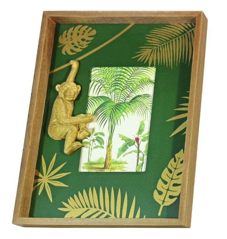 photo-frame-monkey-jungle-green-golden-color-wood