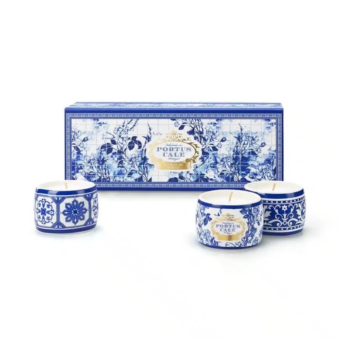 Gold-Blue-aromatic-tealight-set-castelbel-portus-cale-porcelain