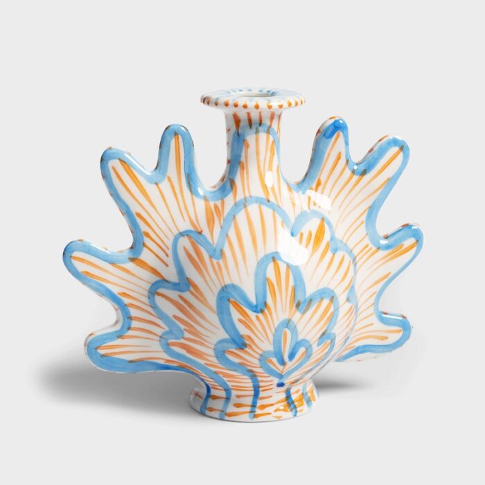 candle-holder-vase-shellegance-&Klevering-blue-ceramics-beach-life