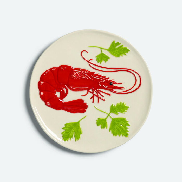 La-mer-plate-lobster-ceramics-red-green-beachlife-fish-&klevering