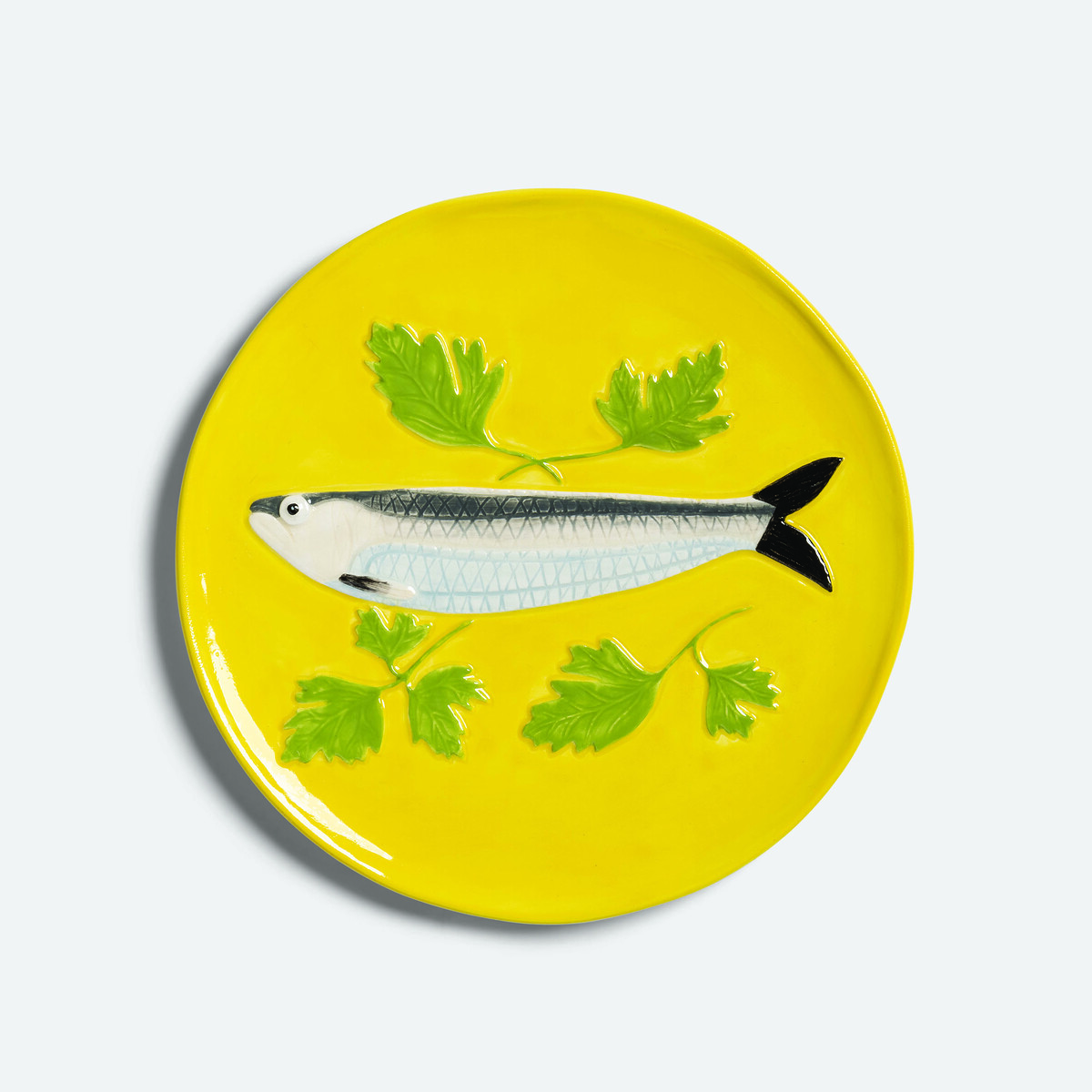 plate-de-la-mer-sardine-yellow-green-ceramic-hand-painted