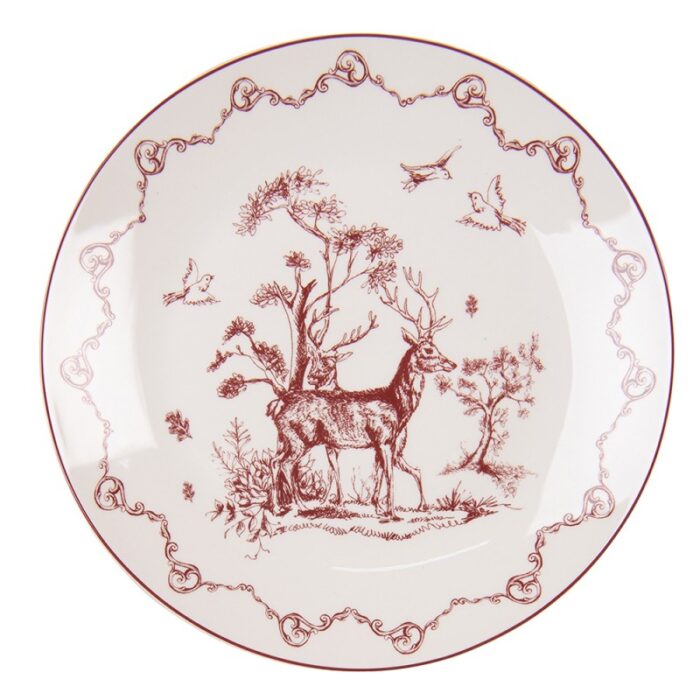 breakfast-plate-20-cm-beige-red-porcelain-reindeer-christmas