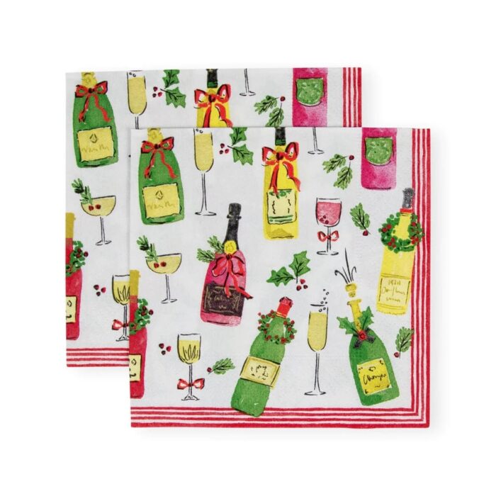 tipsy-and-toasty-cocktail-napkins-caspari-20-per-package-green-yellow-red