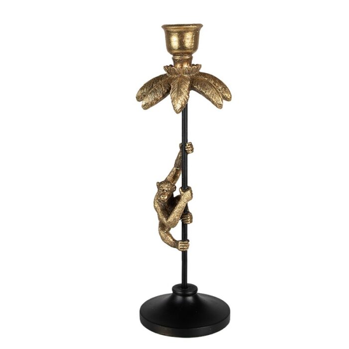 candle-holder-monkey-32-cm-gold-colored-black-metal-plastic-candle-holder