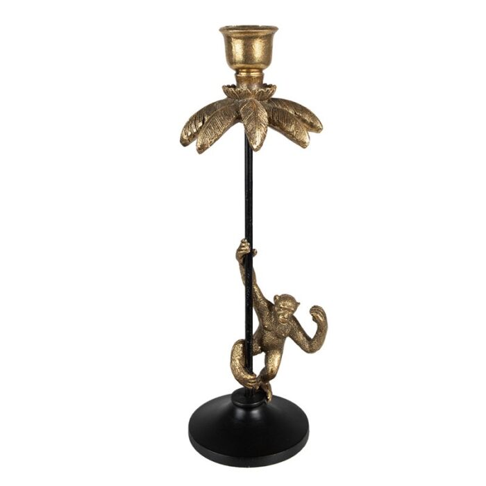 candle-holder-monkey-32-cm-gold-colored-black-plastid-metal-candle-holder