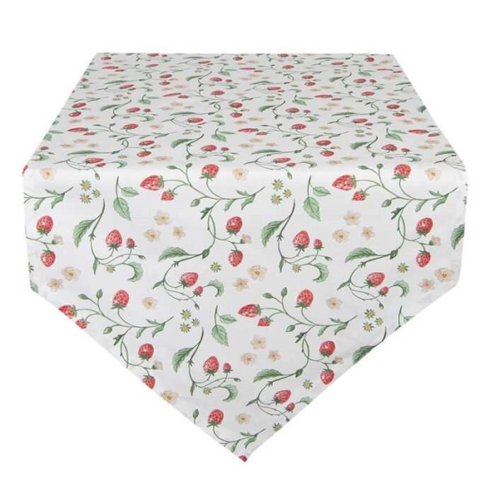 Table-Runner-White-Red-Cotton-Strawberries-50x160 cm
