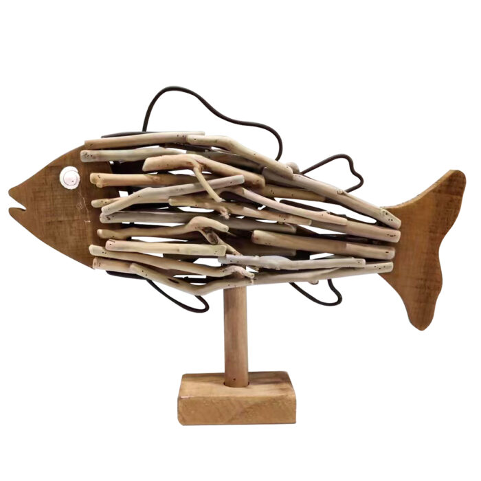 Wooden-fish-on-stand-large-brown-summer