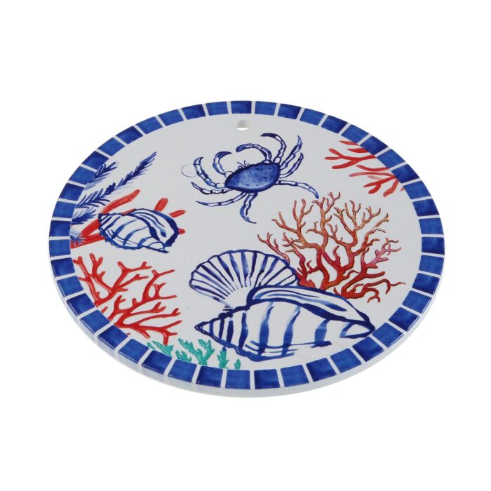 Ceramic-trivet-white-blue-red-coral-cork-base