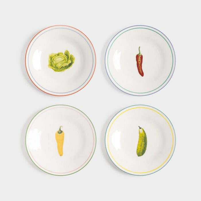 Plate-vegetable-new-bone-china-multiolor