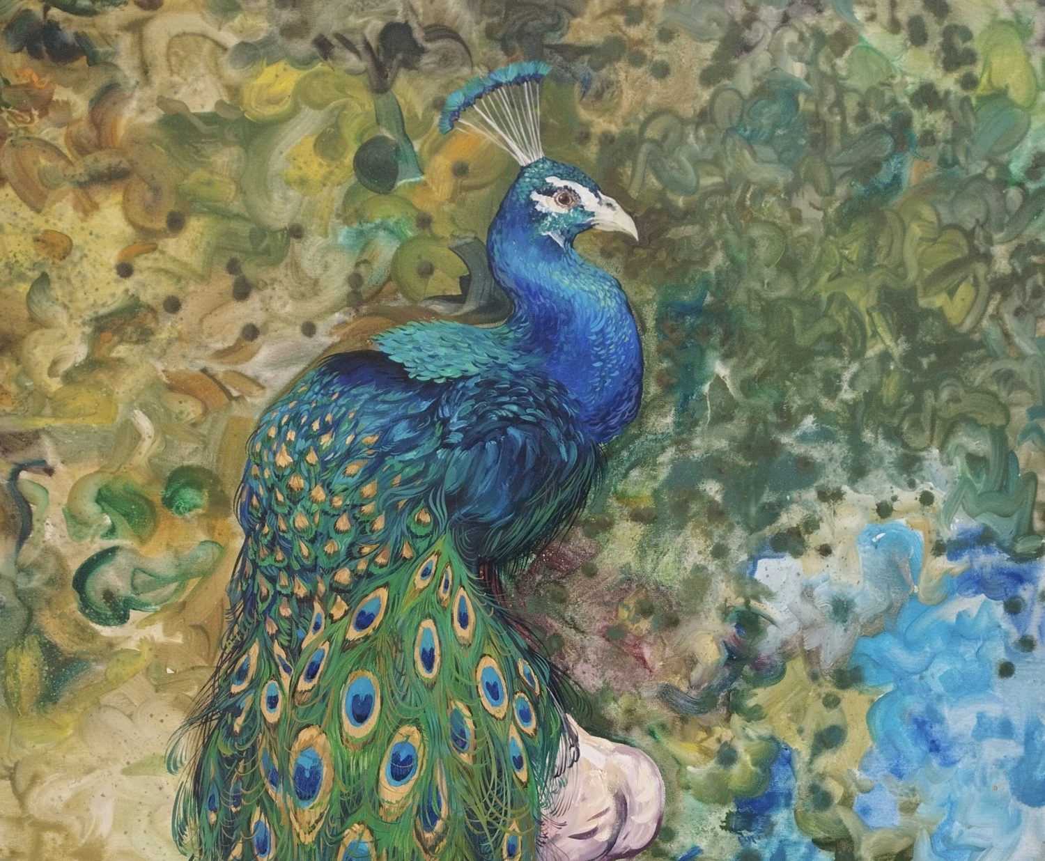 Alisa-Aidarova-peacock-oil-on-canvas