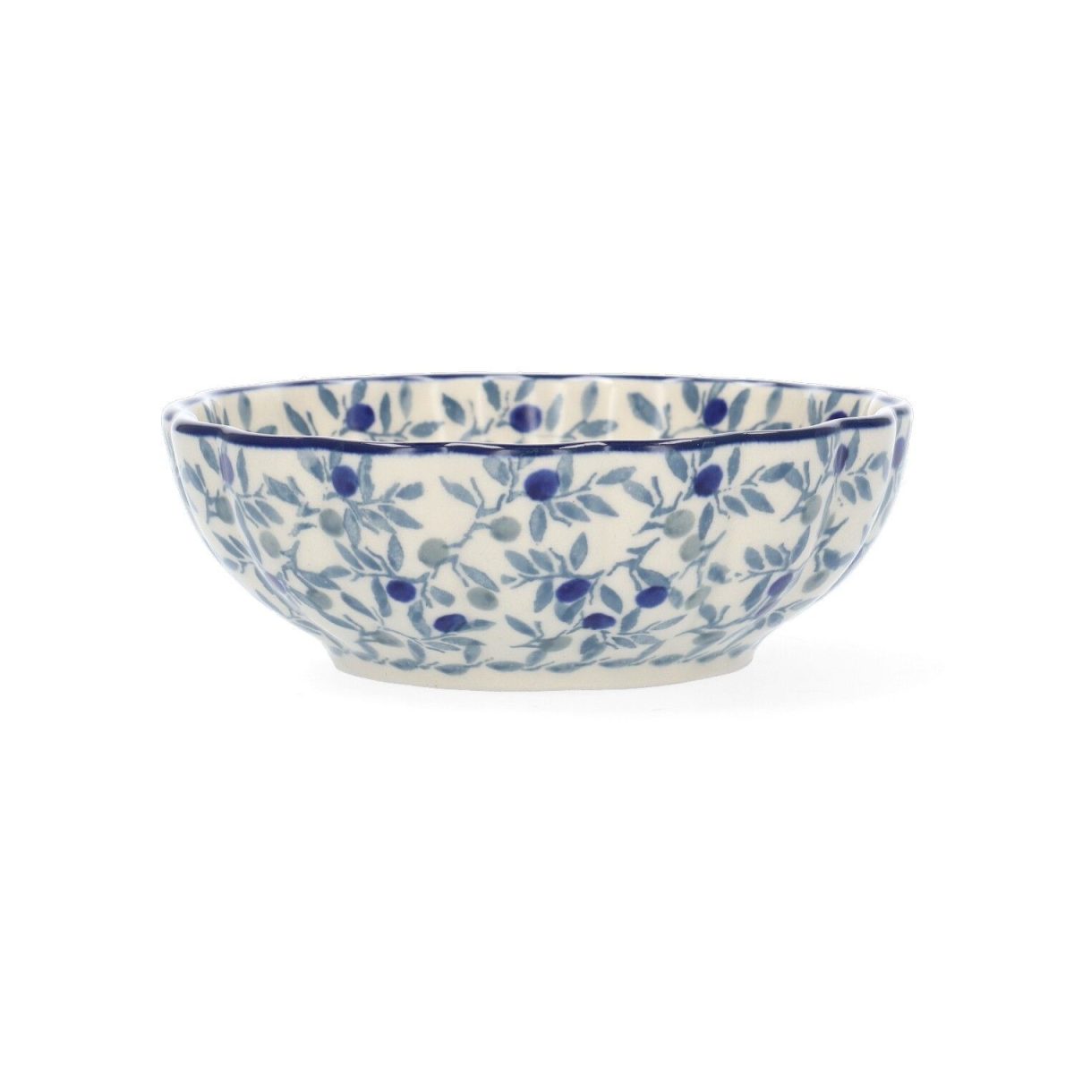 bunzlau-castle-wellup-bowl-polish-ceramics-handstamped-blue-white-olive