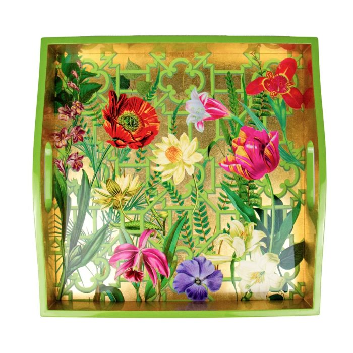 single-lacquer-square-tray-green-gold-caspari-la-dolce-vita