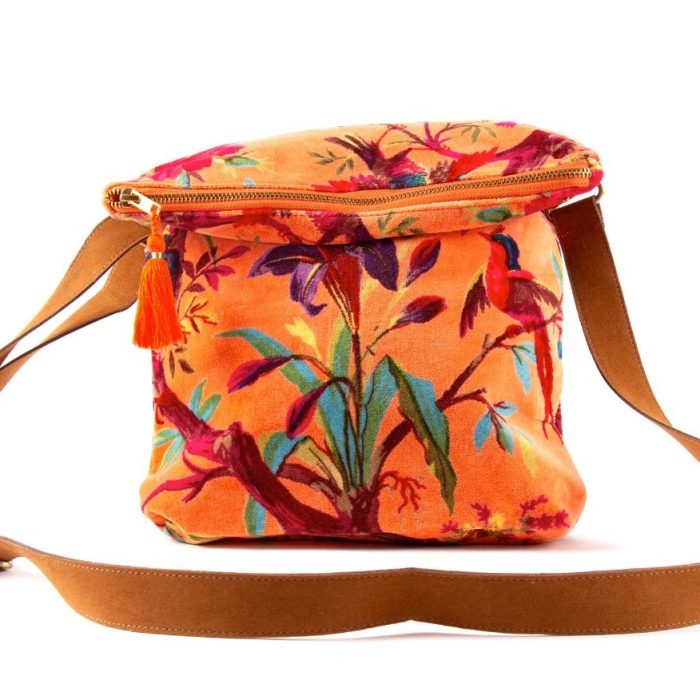 cross-bag-paradise-orange-birds-cotton-velvet