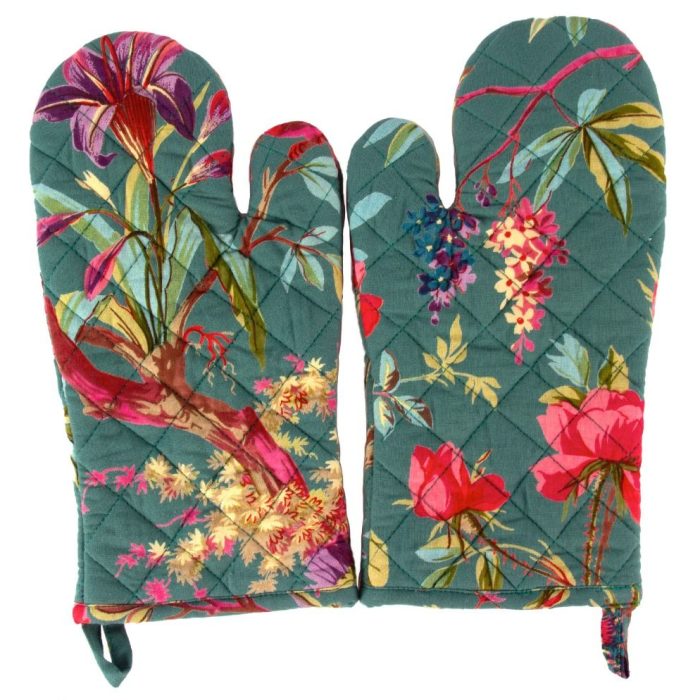 oven-mitt-green-birds-flowers-cotton