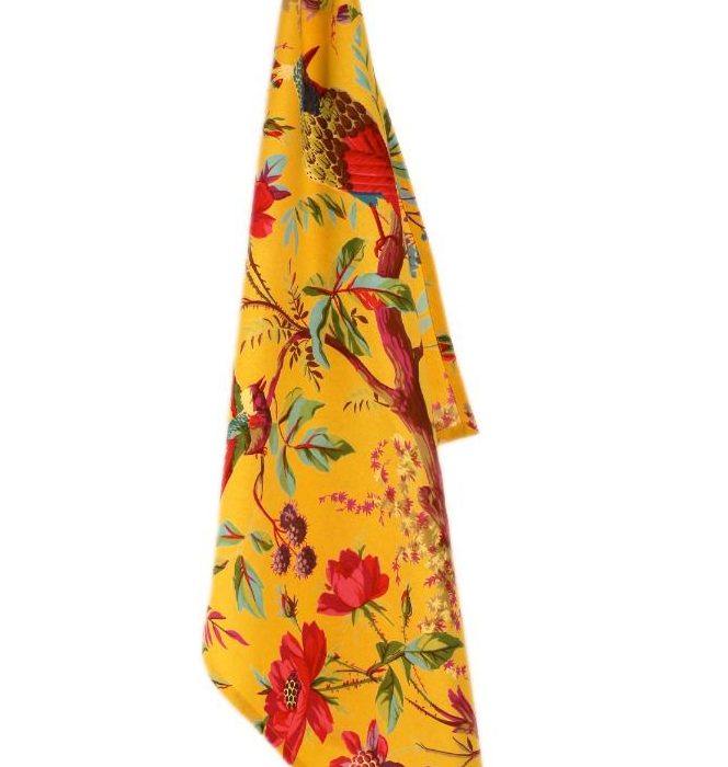 kitchen-towel-cotton-yellow-paradise-birds