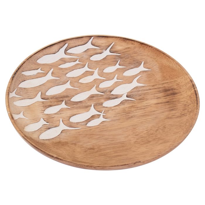 Wood-mango-plate-carved-white-fishes