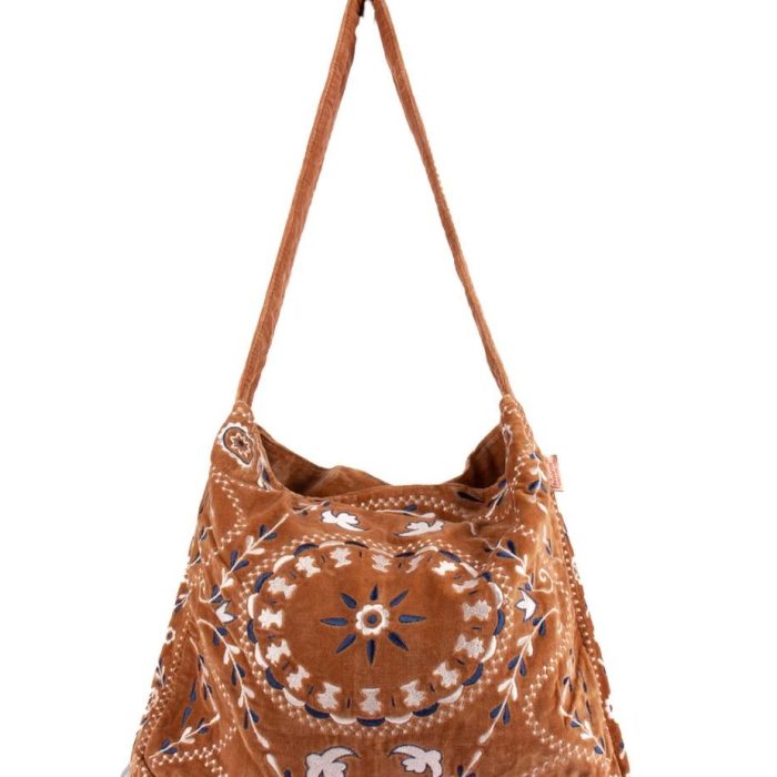 shopper-linde-brown-velvet-cross-bag-flower-power